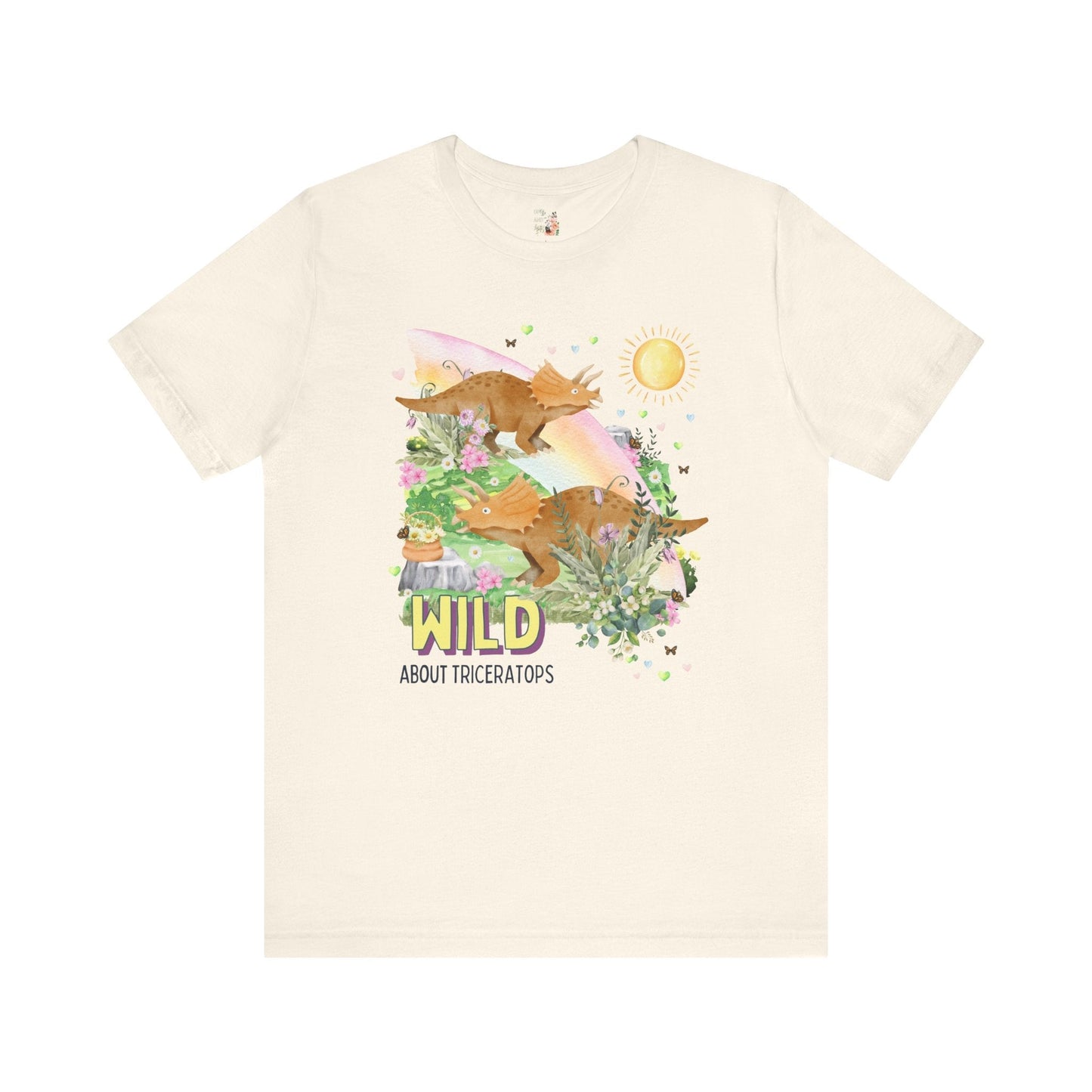 Funny Dinosaur Tee: Wild About Triceratops