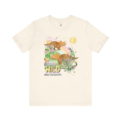 Funny Dinosaur Tee: Wild About Triceratops