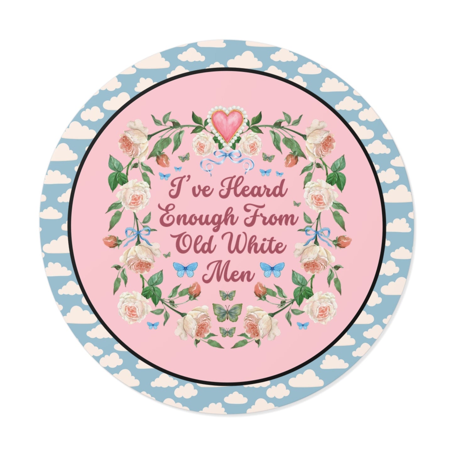 Funny Feminist Sticker with Roses