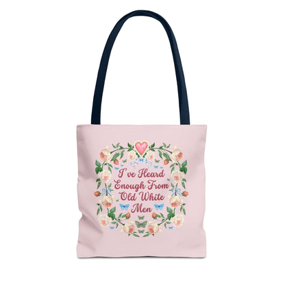 Funny Feminist Tote Bag with Roses: Eclectic Grandma Aesthetic Tote