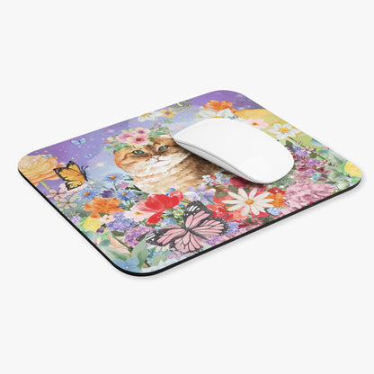 Funny Floral Cat Mousepad