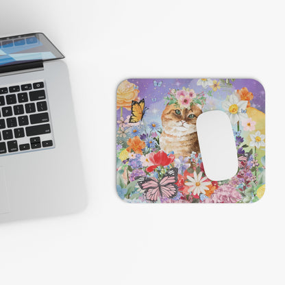 Funny Floral Cat Mousepad