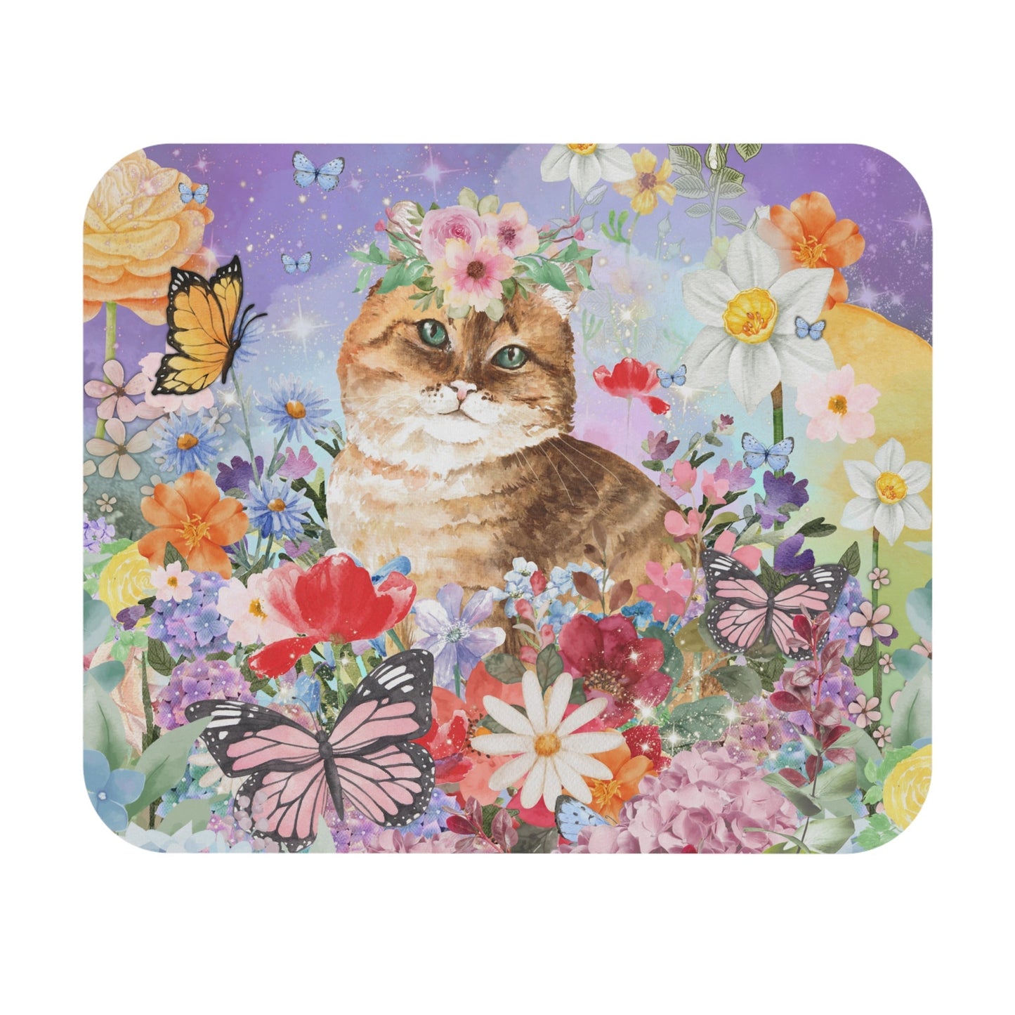 Funny Floral Cat Mousepad