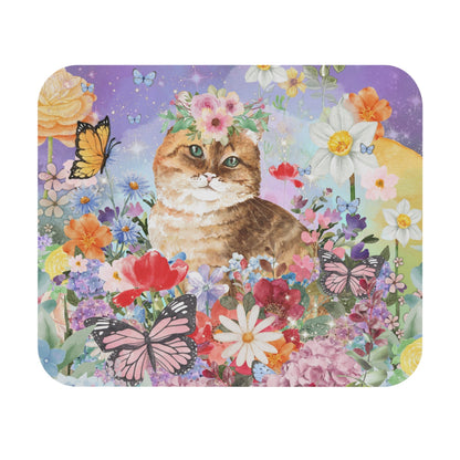 Funny Floral Cat Mousepad