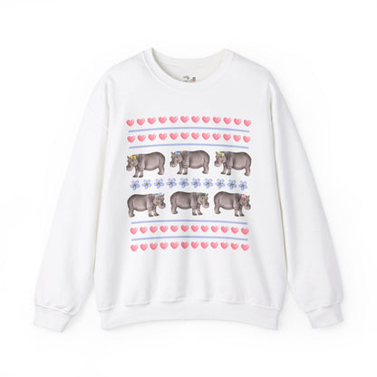 Funny Floral Hippo Sweatshirt