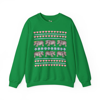 Funny Floral Hippo Sweatshirt
