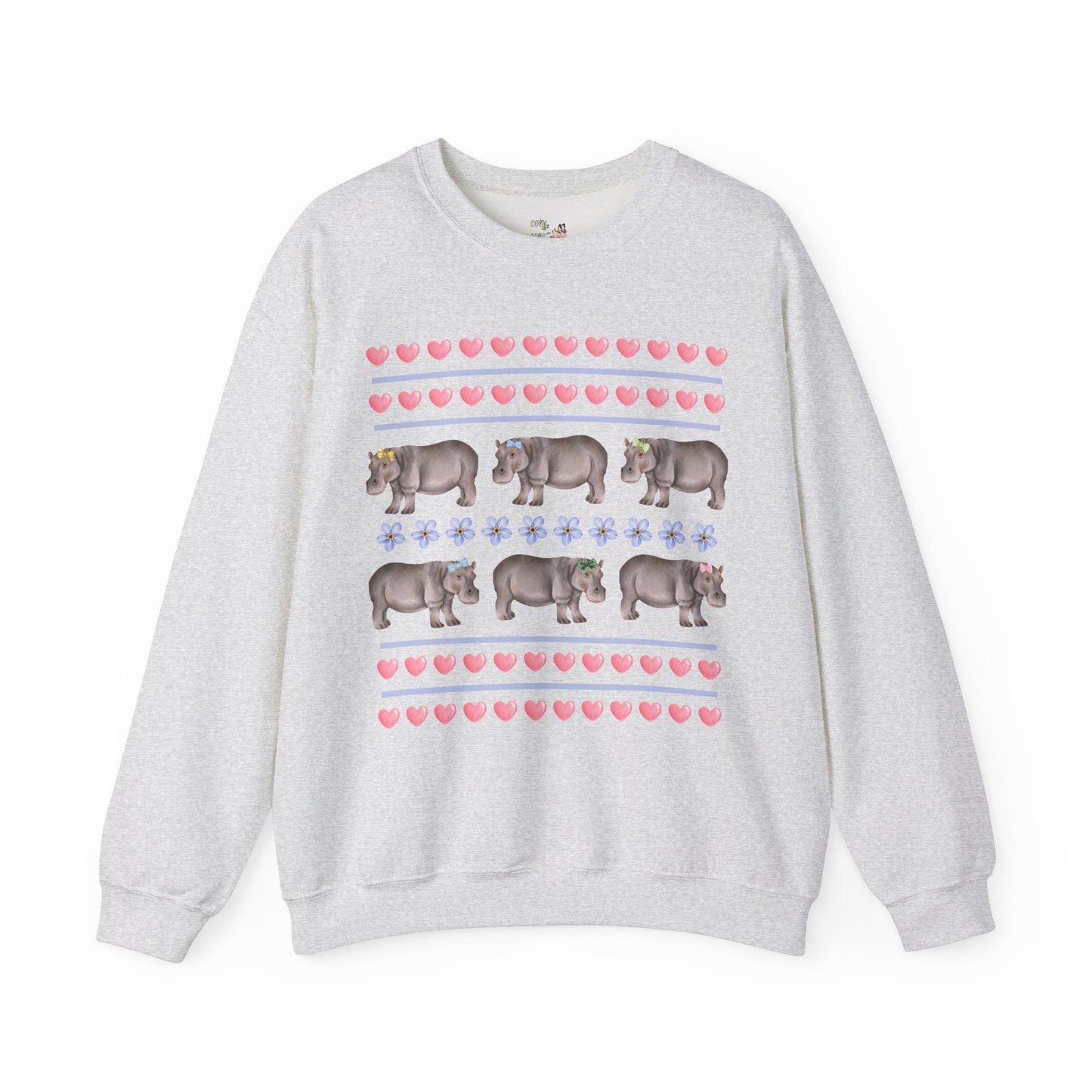 Funny Floral Hippo Sweatshirt