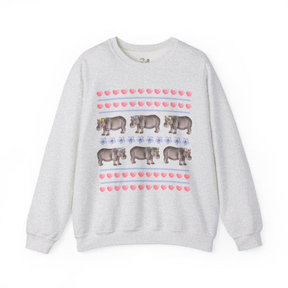 Funny Floral Hippo Sweatshirt