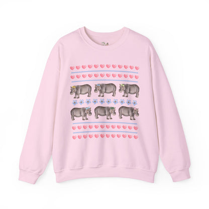 Funny Floral Hippo Sweatshirt