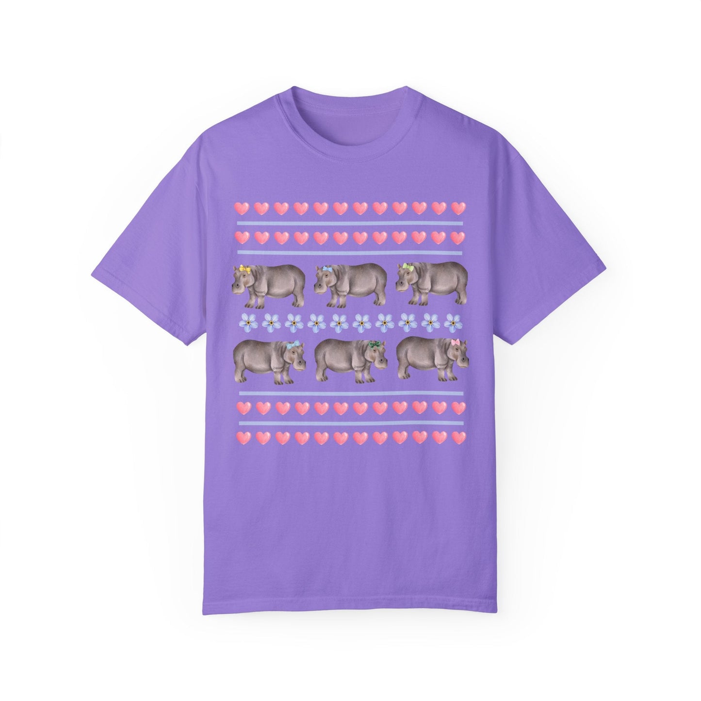 Funny Floral Hippo T-Shirt