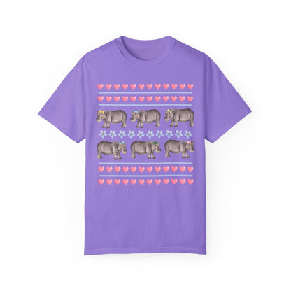 Funny Floral Hippo T-Shirt