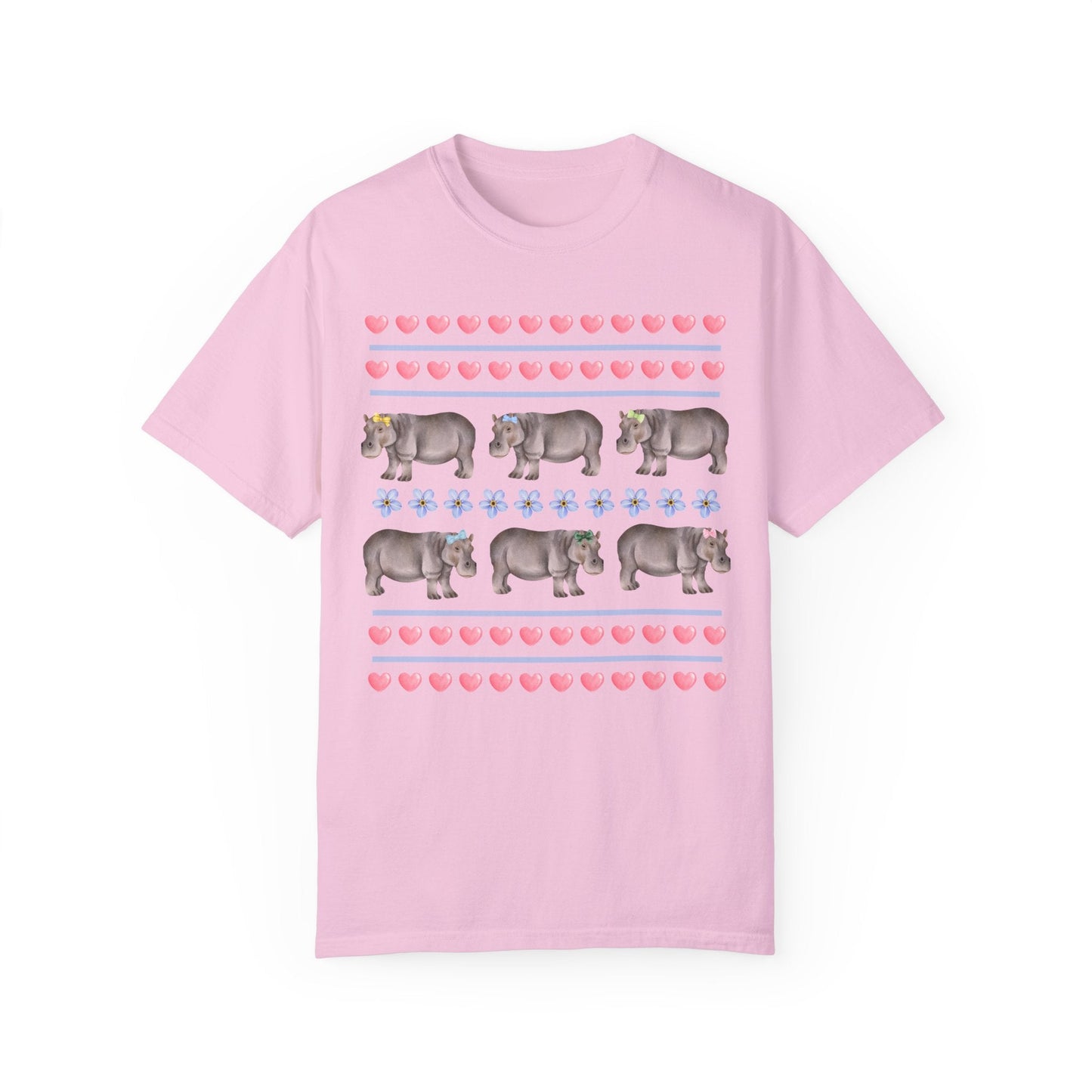 Funny Floral Hippo T-Shirt