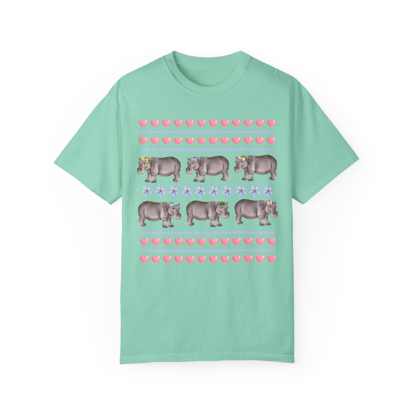 Funny Floral Hippo T-Shirt