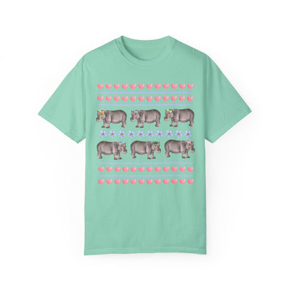 Funny Floral Hippo T-Shirt