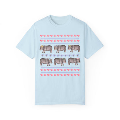 Funny Floral Hippo T-Shirt