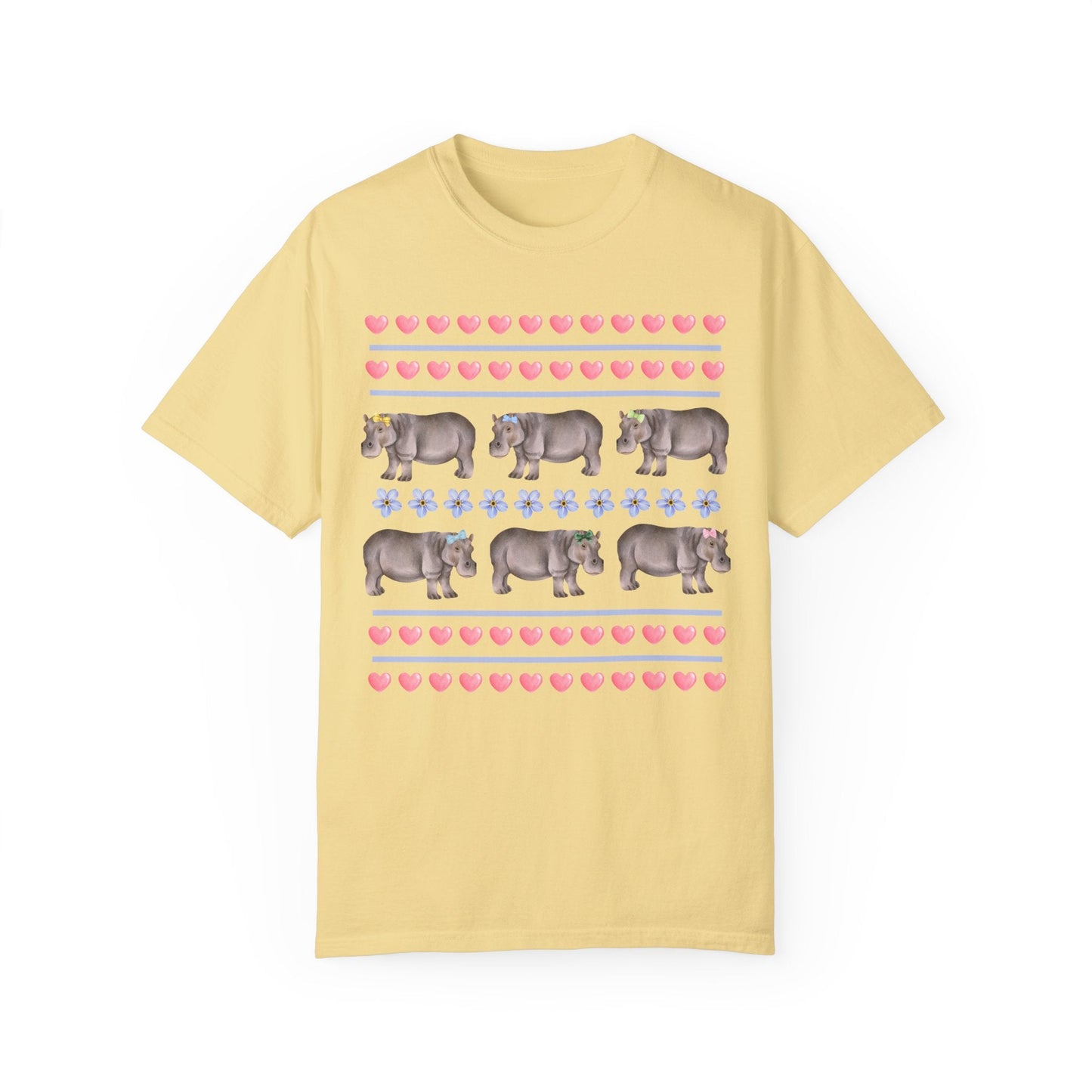 Funny Floral Hippo T-Shirt