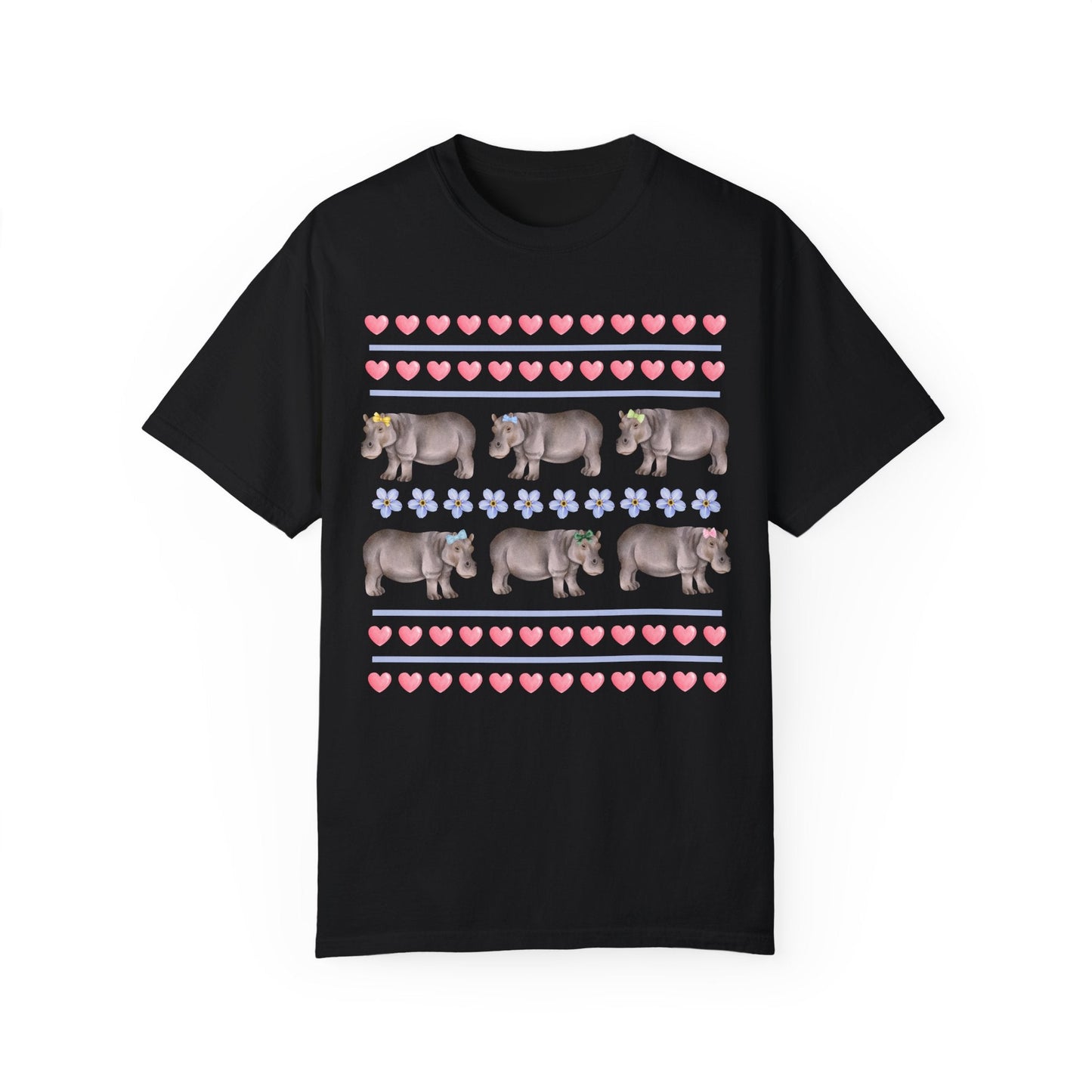 Funny Floral Hippo T-Shirt