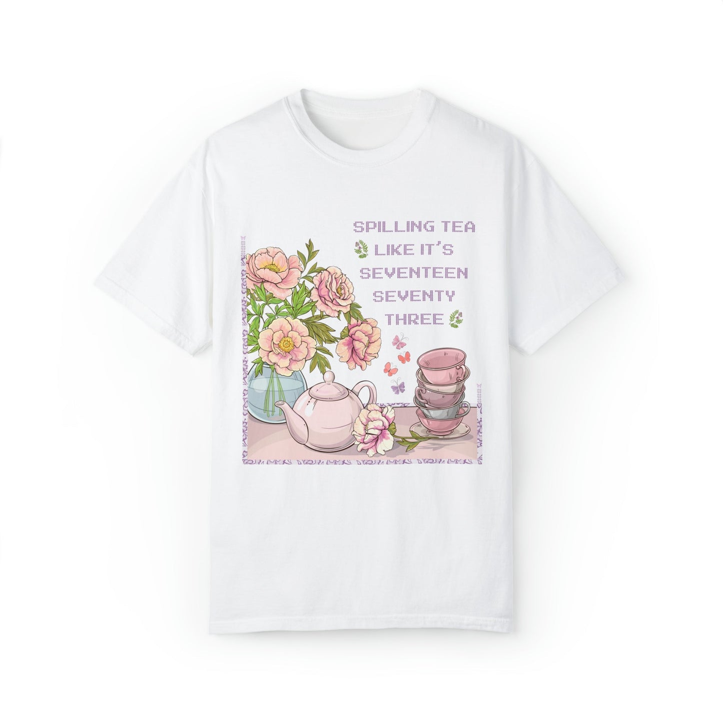 Funny History Tee Shirt: Spilling Tea Like 1773 | T-Shirt for American History Professor