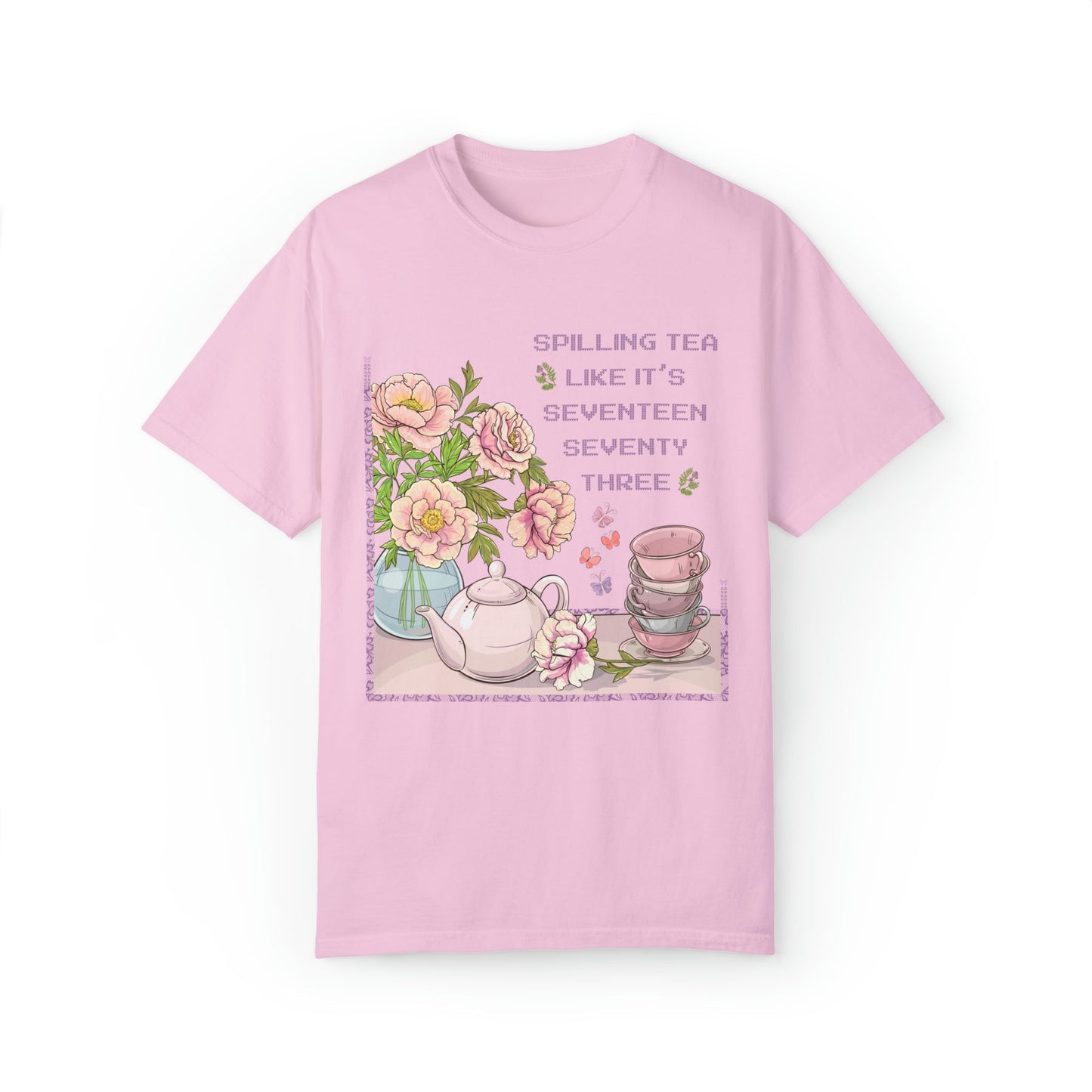Funny History Tee Shirt: Spilling Tea Like 1773 | T-Shirt for American History Professor