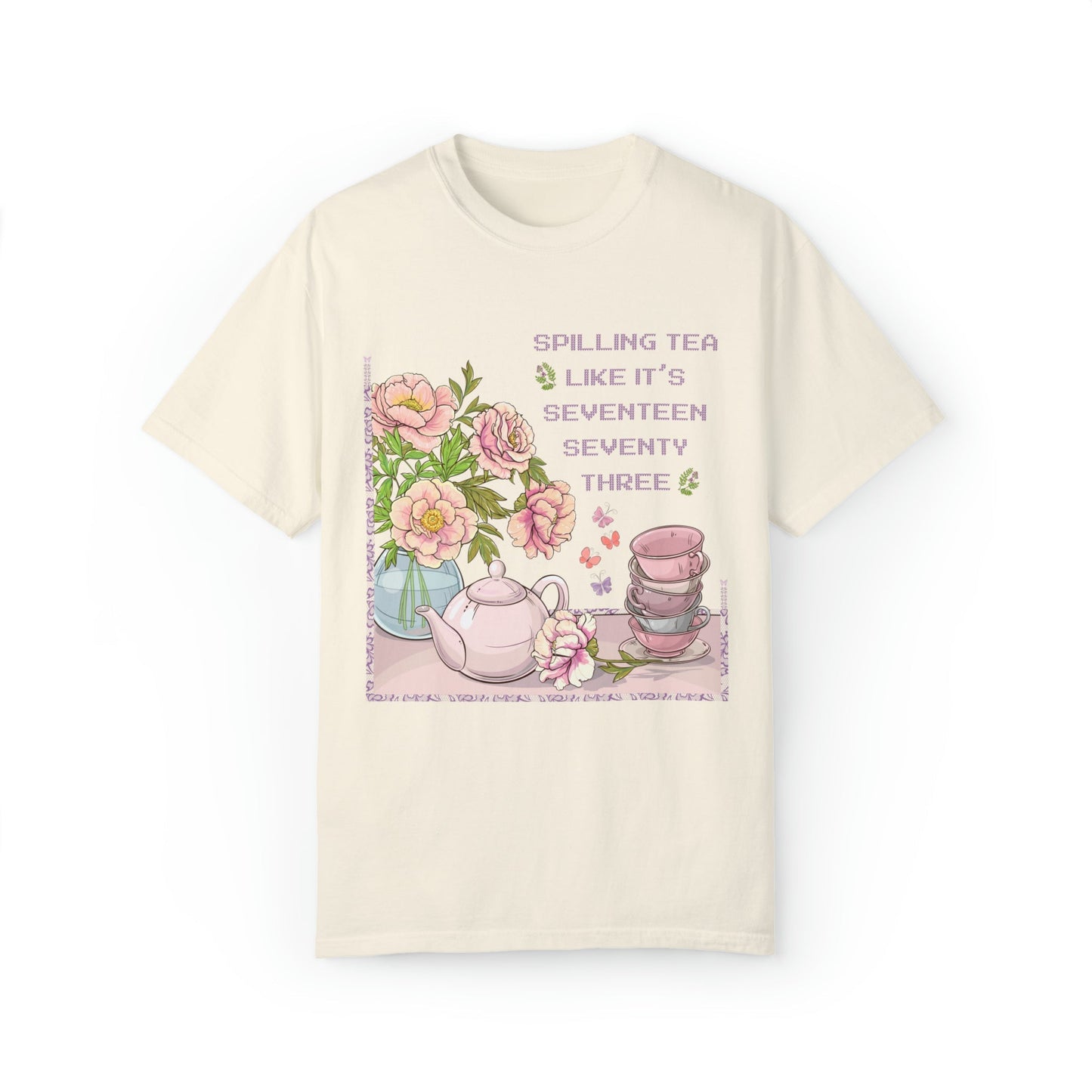 Funny History Tee Shirt: Spilling Tea Like 1773 | T-Shirt for American History Professor