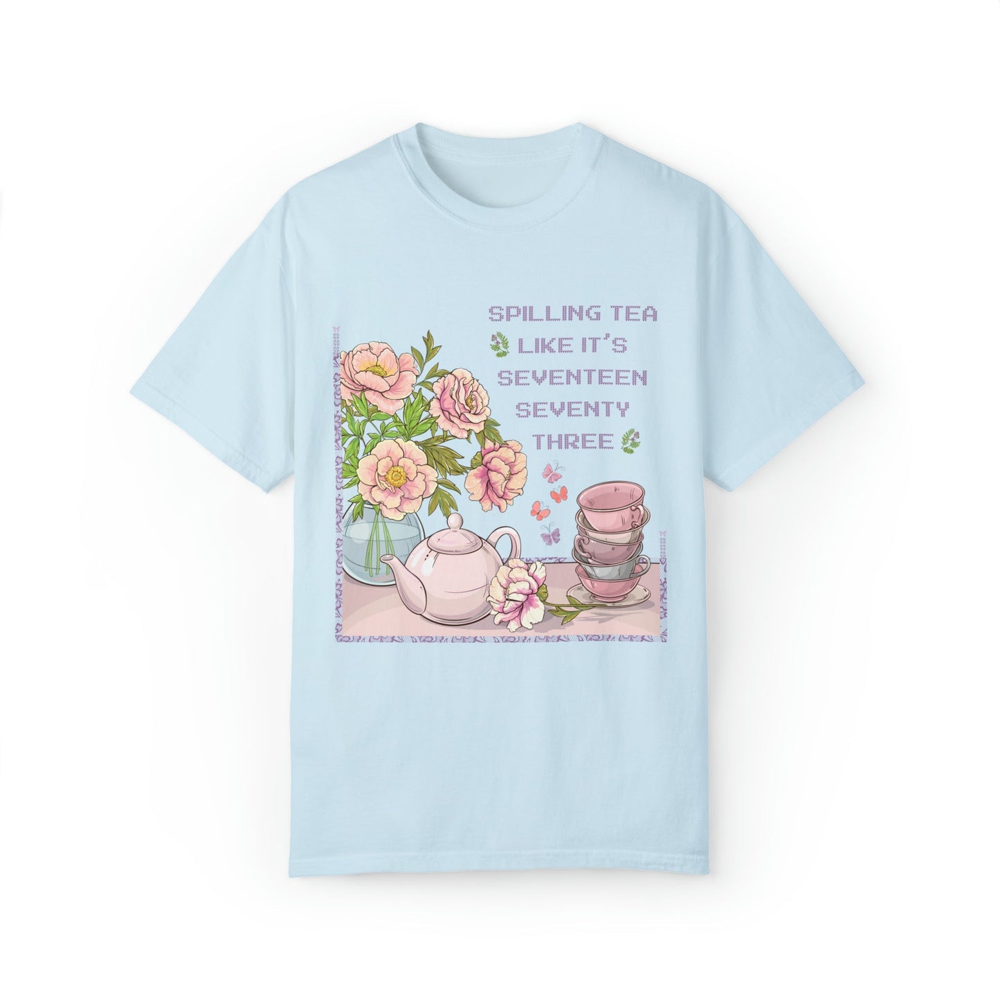 Funny History Tee Shirt: Spilling Tea Like 1773 | T-Shirt for American History Professor