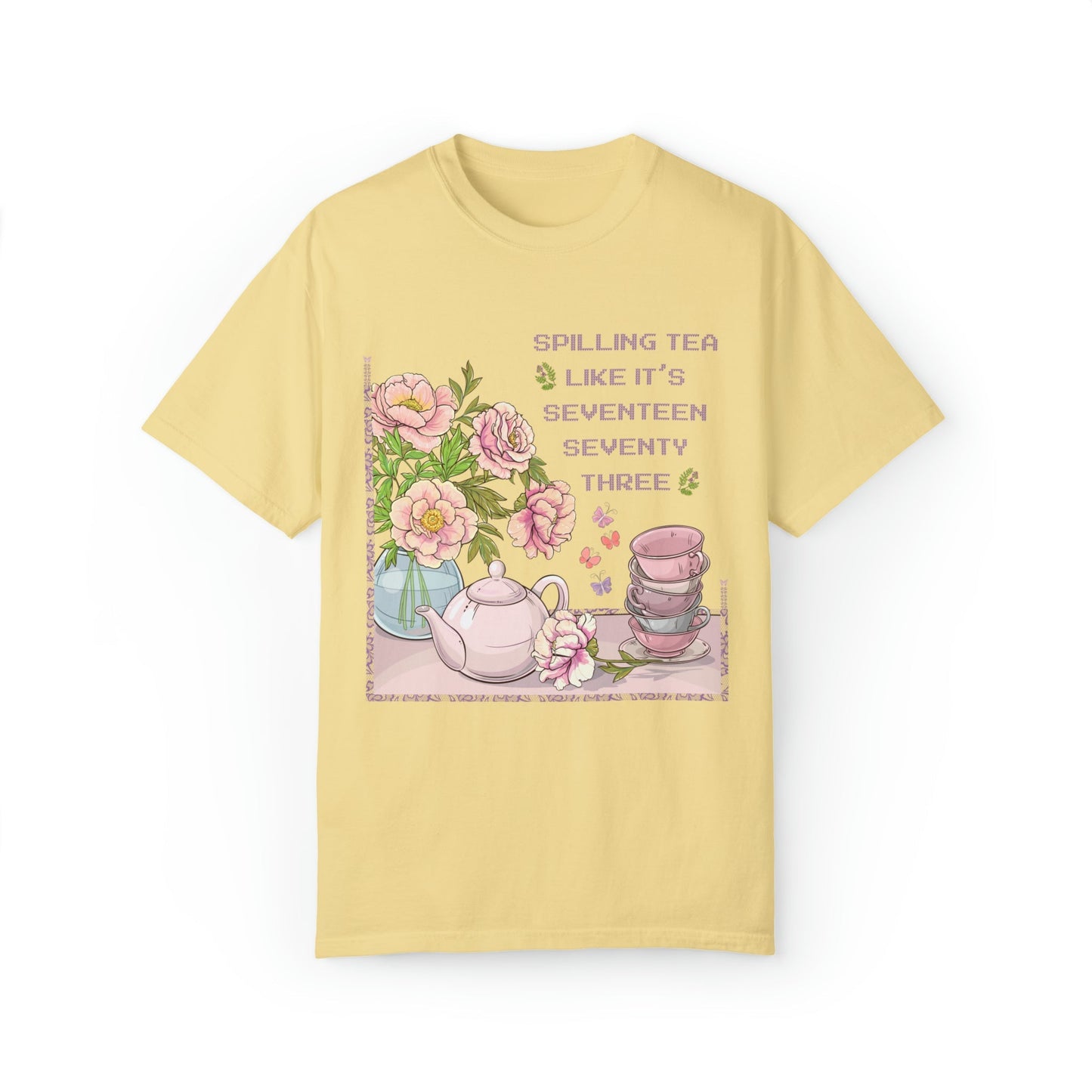 Funny History Tee Shirt: Spilling Tea Like 1773 | T-Shirt for American History Professor