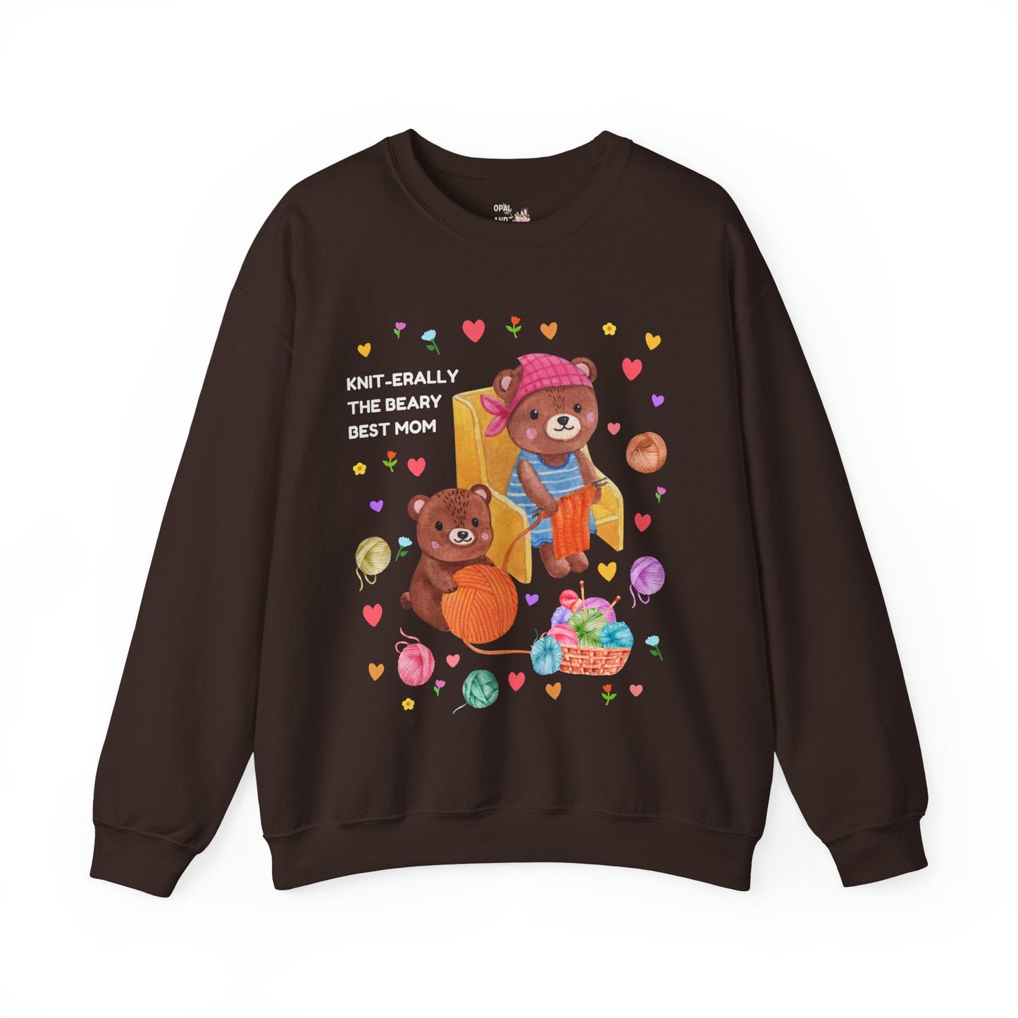 Kniterally The Beary Best Mom Sweatshirt