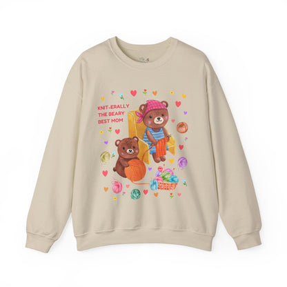 Kniterally The Beary Best Mom Sweatshirt