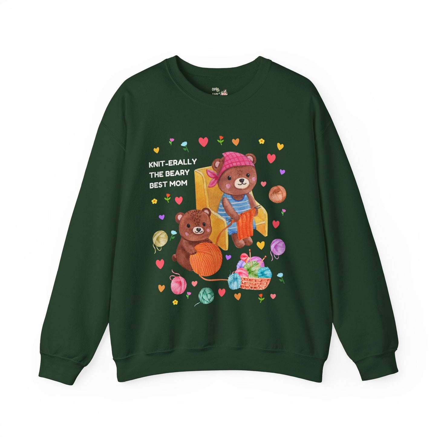 Kniterally The Beary Best Mom Sweatshirt