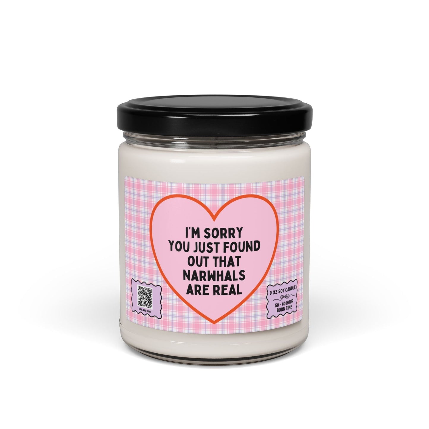 Funny Narwhal Lover Candle