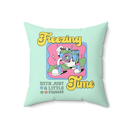 Funny Photographer Pillow for Photographer Office or Studio: Freezing Time