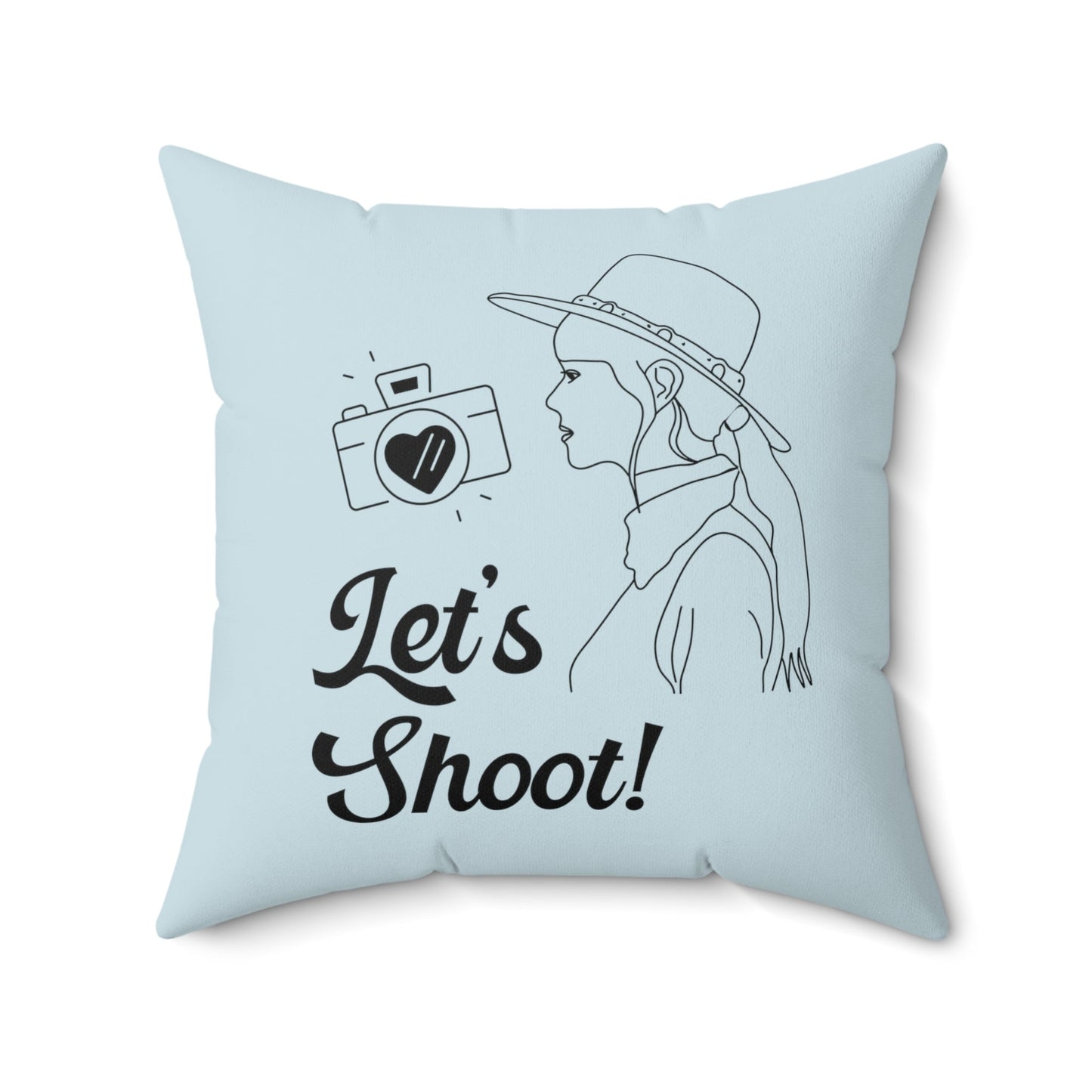 Funny Photographer Pillow for Wedding Photographer: Let's Shoot! | Groovy Western Cowgirl Pillow