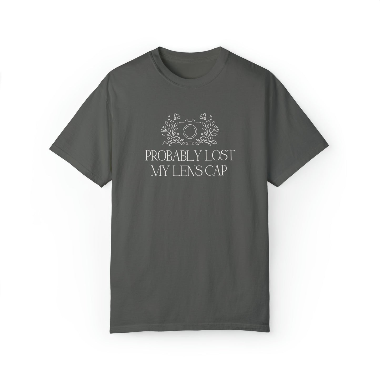 Funny Photographer Shirt for Wedding Photographer: Probably Lost My Lens Cap