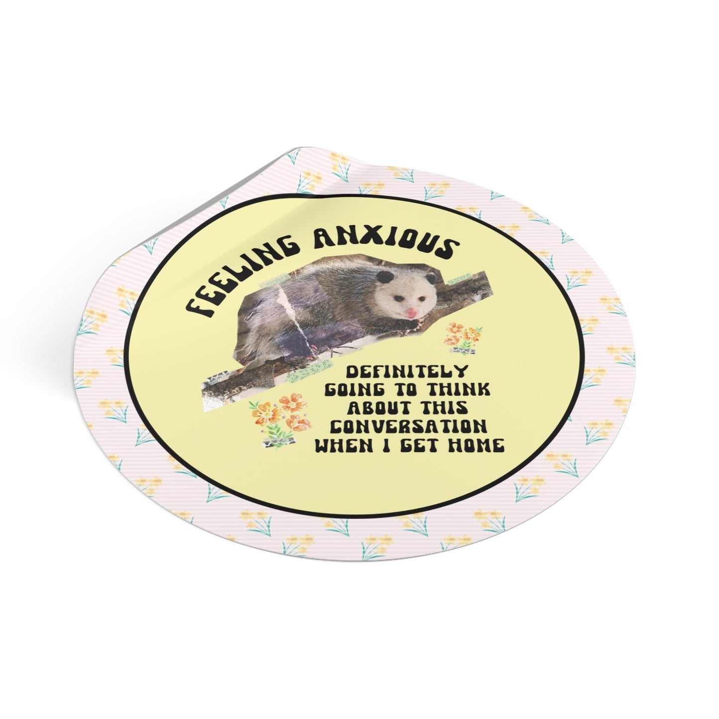Funny Possum Sticker: Feeling Anxious