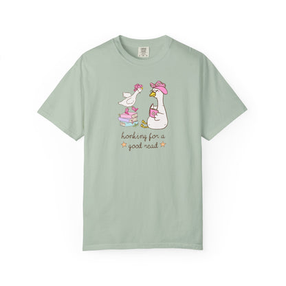 Funny Reading T-Shirt With Cowboy Geese