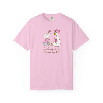 Funny Reading T-Shirt With Cowboy Geese