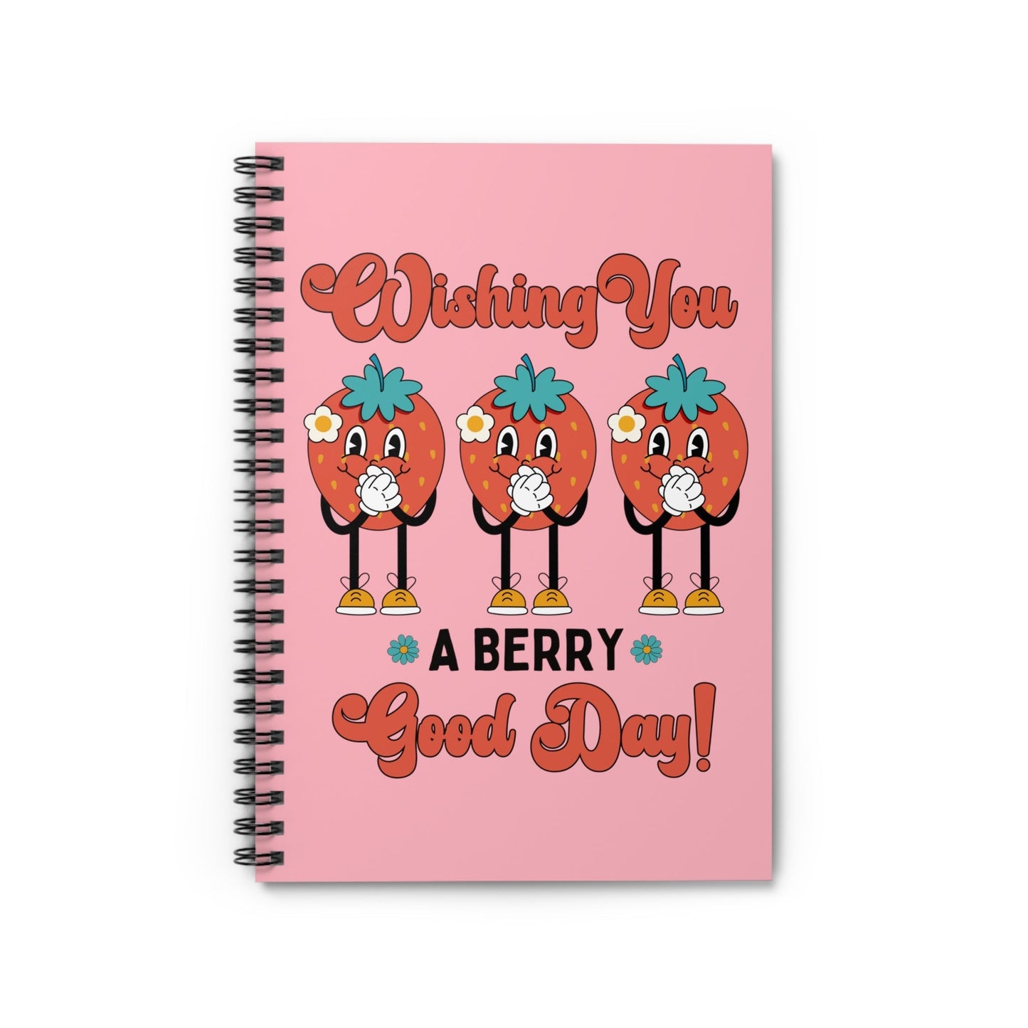 Funny Retro Aesthetic Spiral Notebook for Garden Lover: Wishing You A Berry Good Day