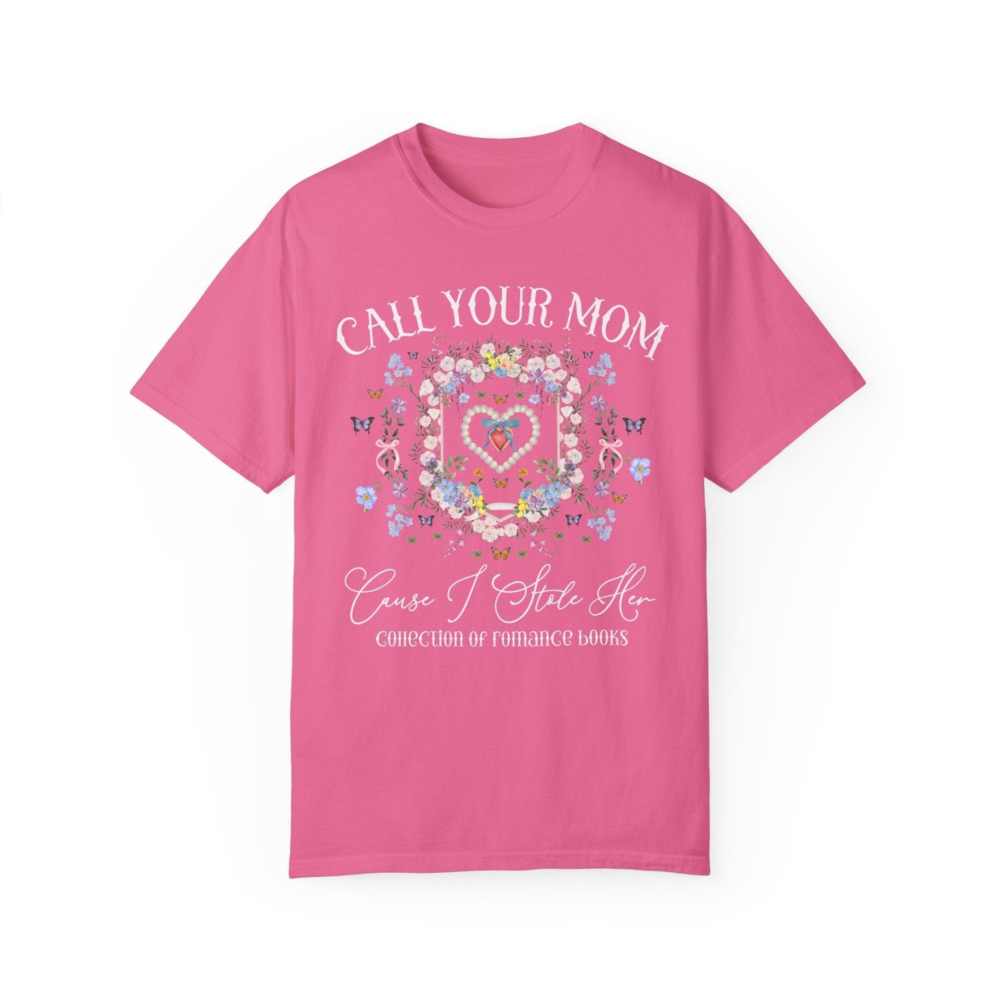 Funny Romance Reader Tee with Flowers