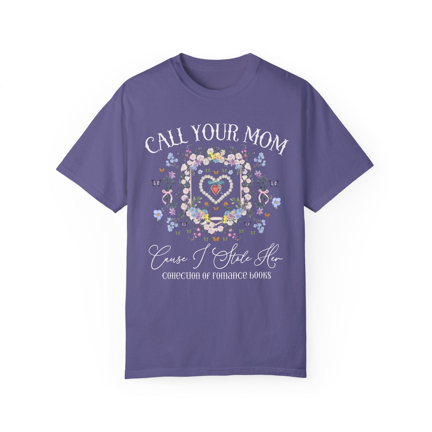 Funny Romance Reader Tee with Flowers