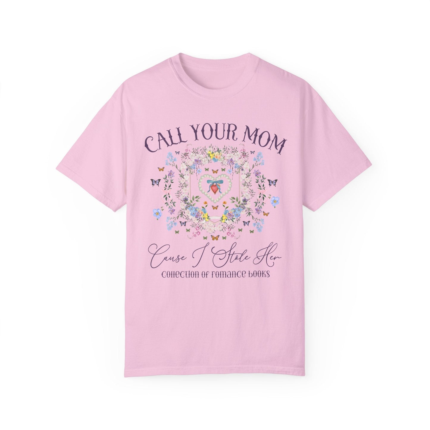 Funny Romance Reader Tee with Flowers