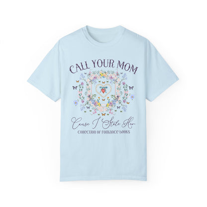 Funny Romance Reader Tee with Flowers