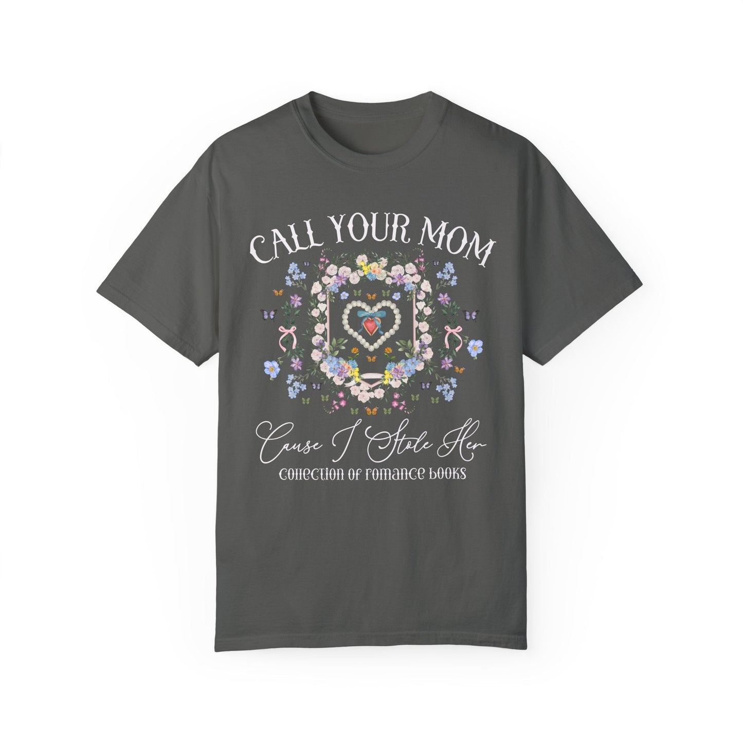 Funny Romance Reader Tee with Flowers