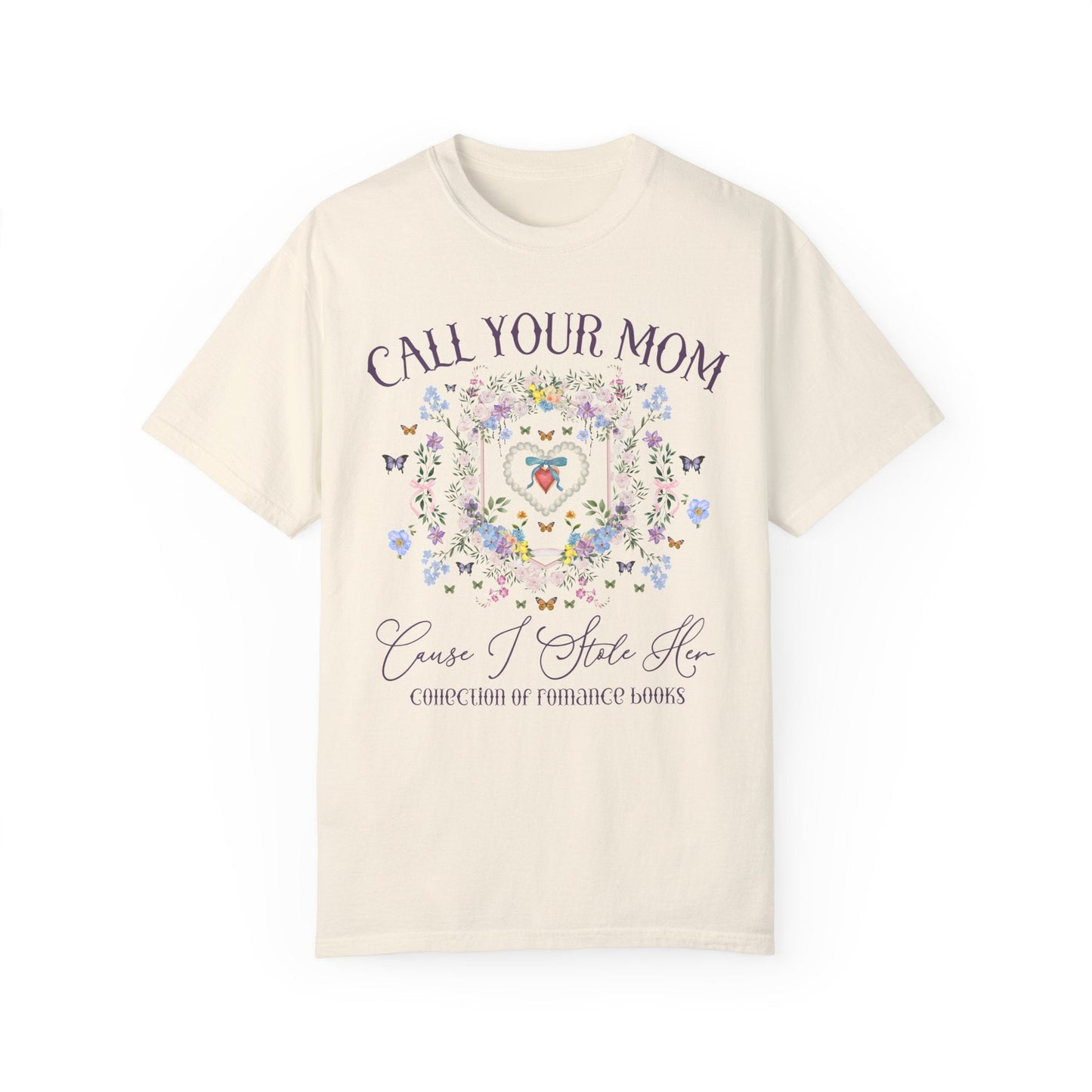 Funny Romance Reader Tee with Flowers