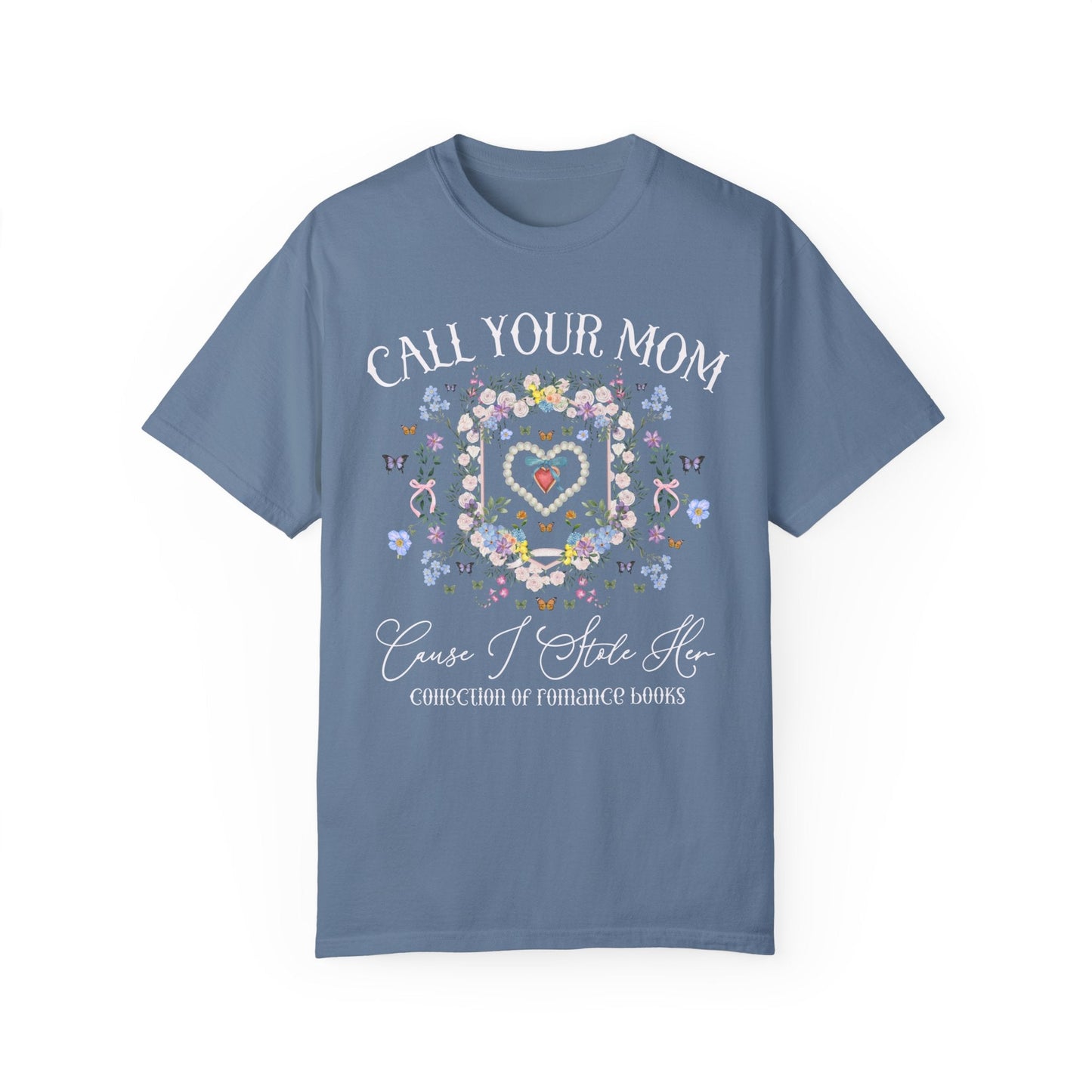 Funny Romance Reader Tee with Flowers