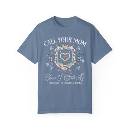 Funny Romance Reader Tee with Flowers