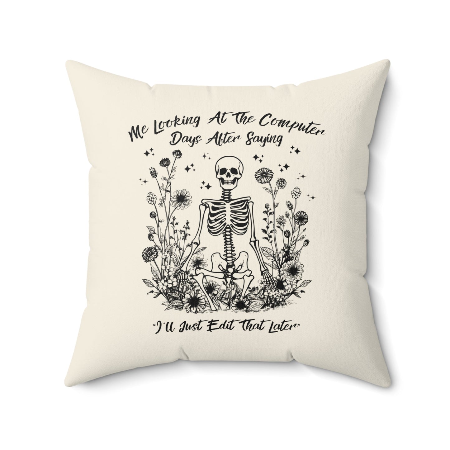 Funny Skeleton Pillow for Editor
