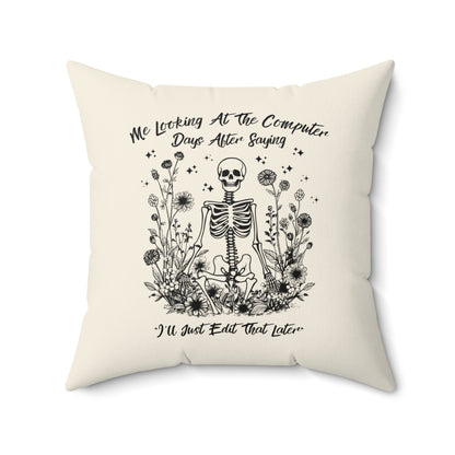 Funny Skeleton Pillow for Editor