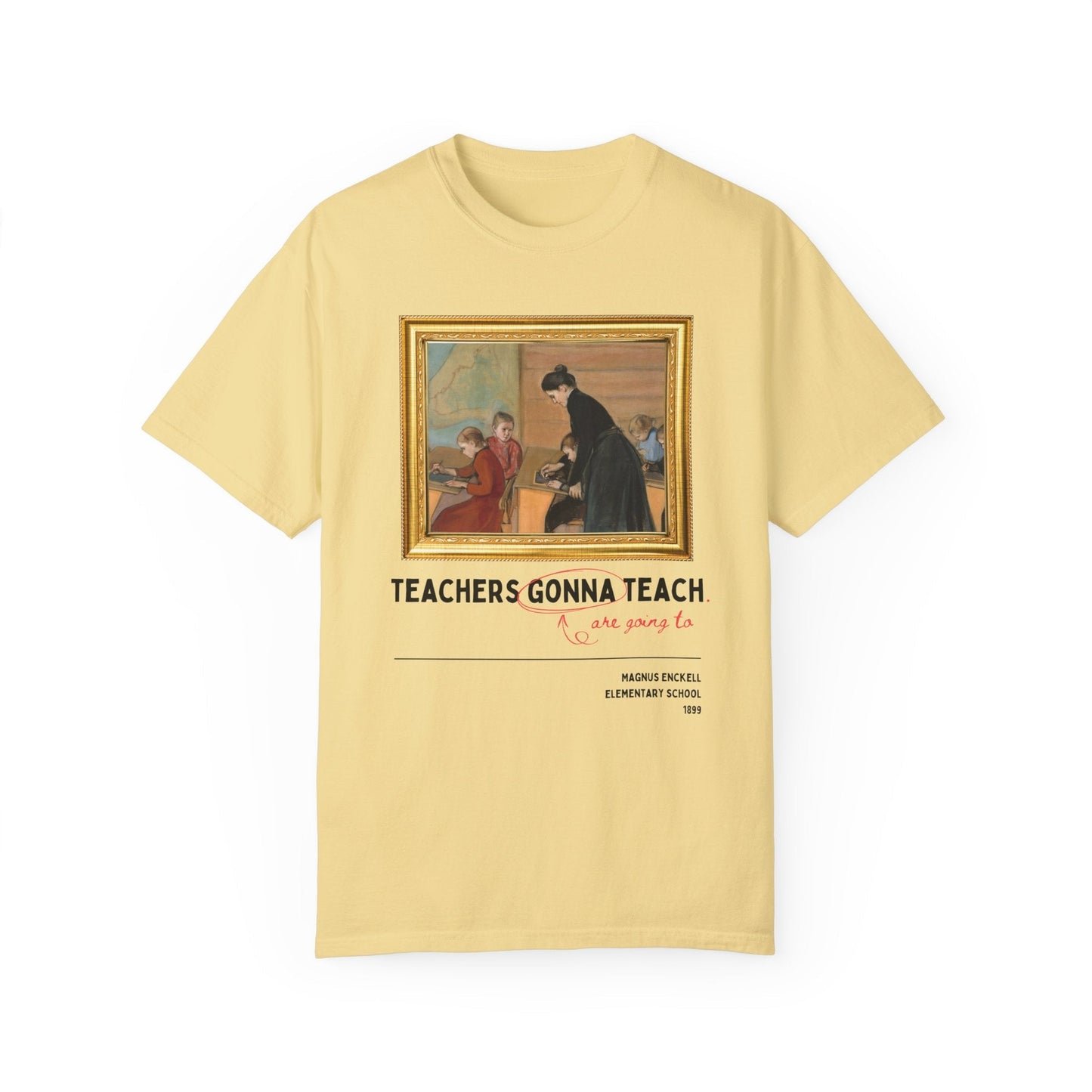 Funny Teacher Tee Shirt with Painting by Magnus Enckell