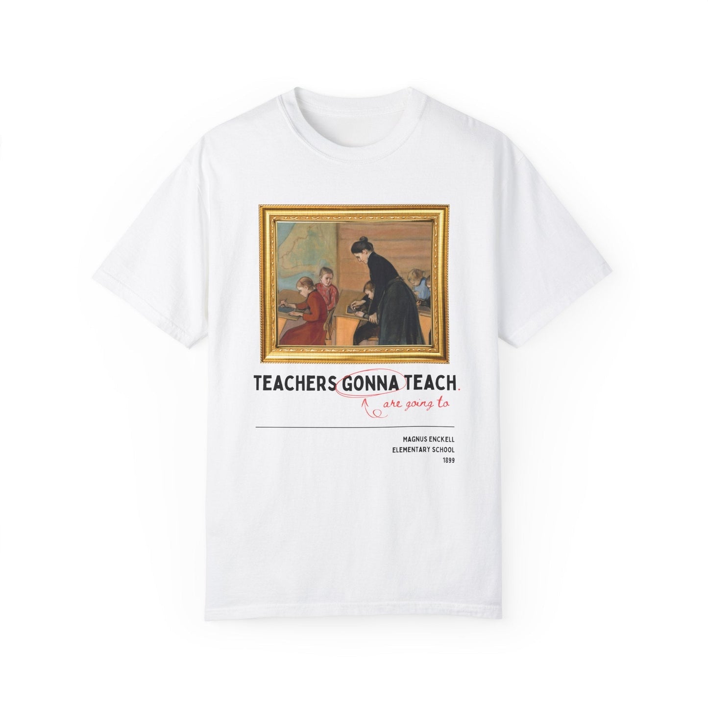 Funny Teacher Tee Shirt with Painting by Magnus Enckell