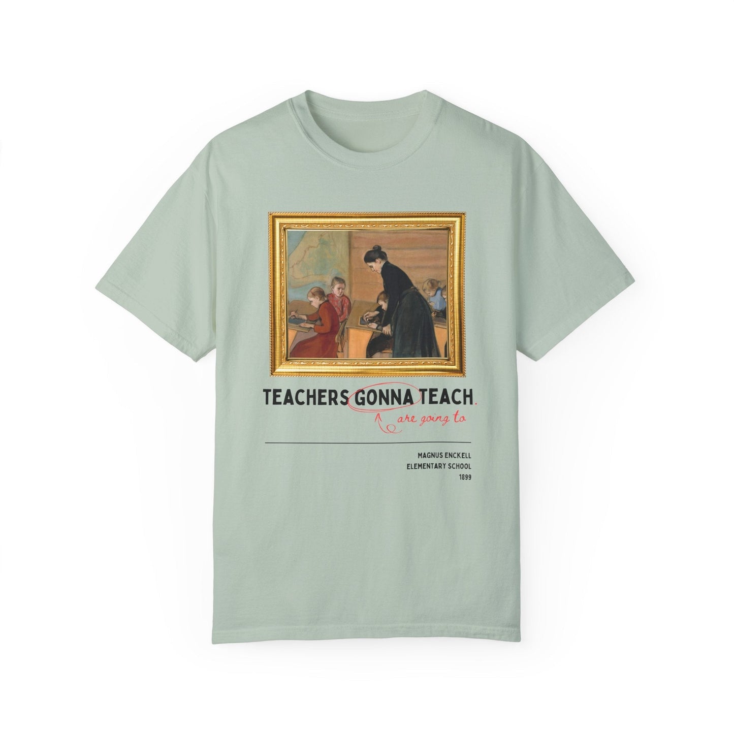 Funny Teacher Tee Shirt with Painting by Magnus Enckell